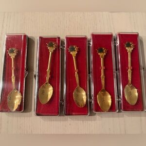 LA Olympics 1984 Gold Plated Souvenir Spoons (5)